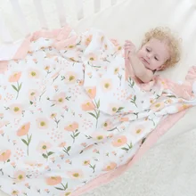 Buy Four Layer 100% Bamboo FIber Blanket Newborn Baby Swaddling Super Comfy Bedding Blankets Swaddle Wrap Babies Muslin Blanket Free Shipping