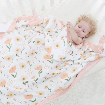 

Four Layer 100% Bamboo FIber Blanket For Newborn Baby Swaddling Super Comfy Bedding Blankets Swaddle Wrap Babies Muslin