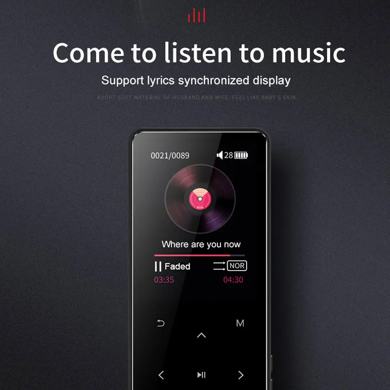 Hot Bluetooth touch screen MP3 player Bulit-in 16GB and Speaker HIFI Lossess Portable Slim MP3 player with fm suite for running