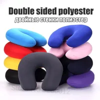 26 Kinds Microbeads U Shaped Travel Pillow Pure Stripe Color Rest Soft Cushion Neck Nanoparticle Pillow for Car Flight  Foam 2