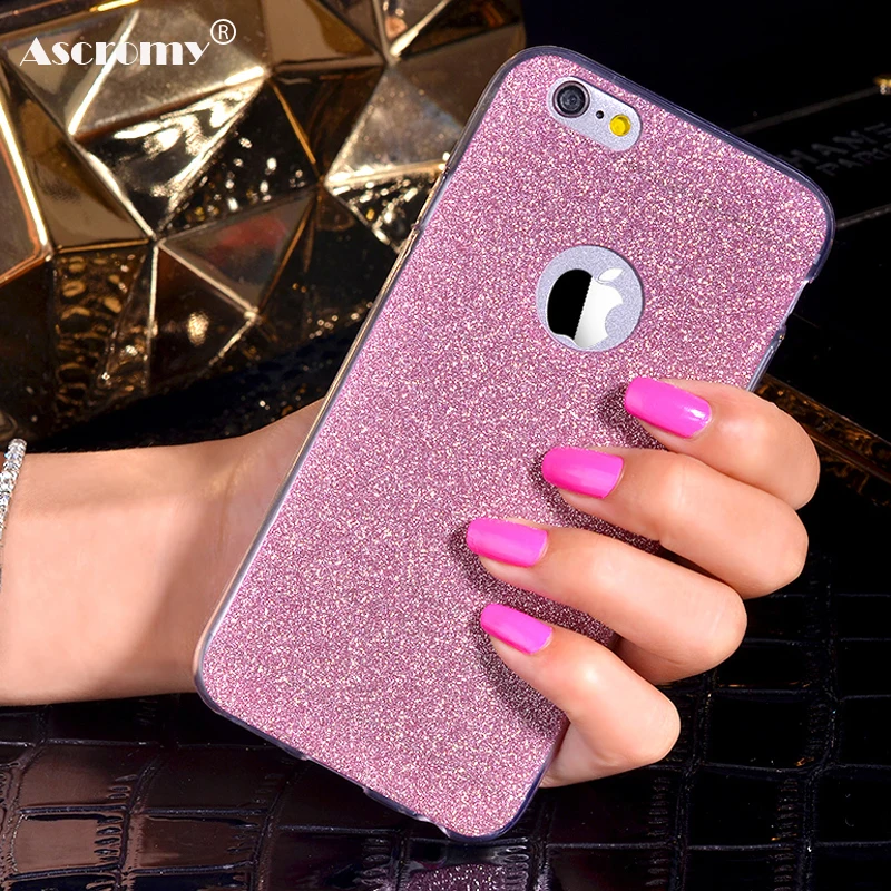 Ascromy Fashion Soft TPU Matte Bling Case Cover for iPhone 5 5s SE 6 6s 7Plus Silicone Cases Luxury Phone Accessories |