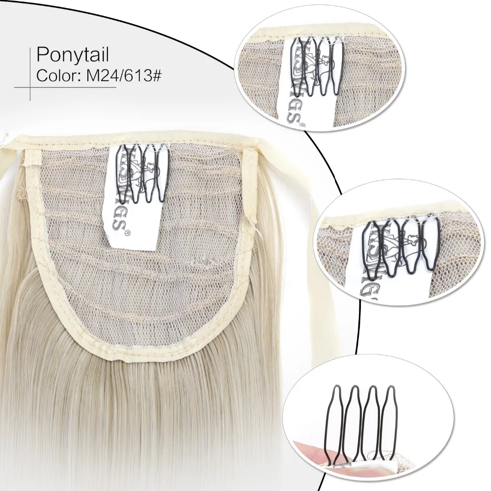

Neitsi Straight Long Clip In Hair Tail False Hair Ponytail Hairpiece With Hairpins Synthetic Hair M24-613#