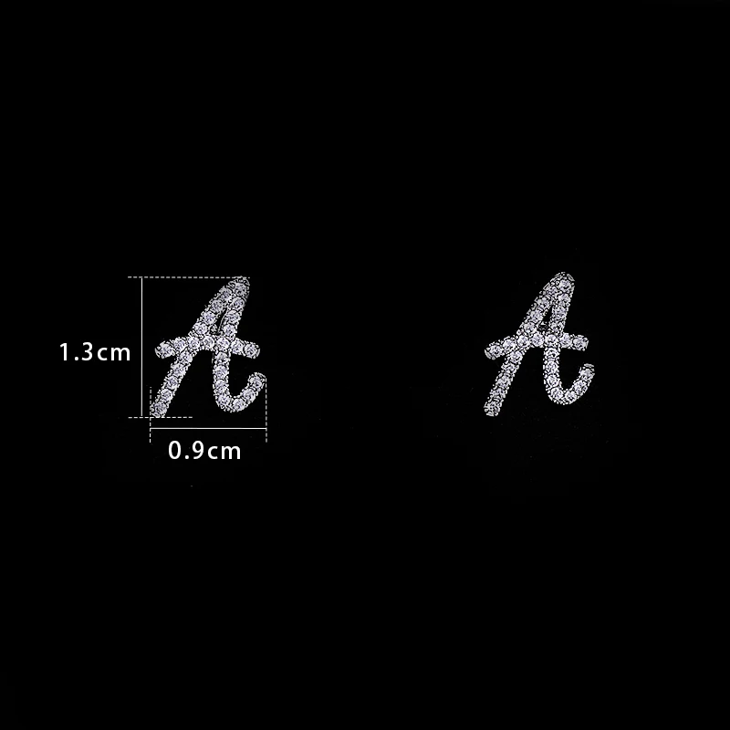 Baiduqiandu письмо A-Z 925 Серебряные булавки маленькая Начальная серьги персонализированные подружки невесты Алфавит серьги гвоздики повседневные ювелирные изделия