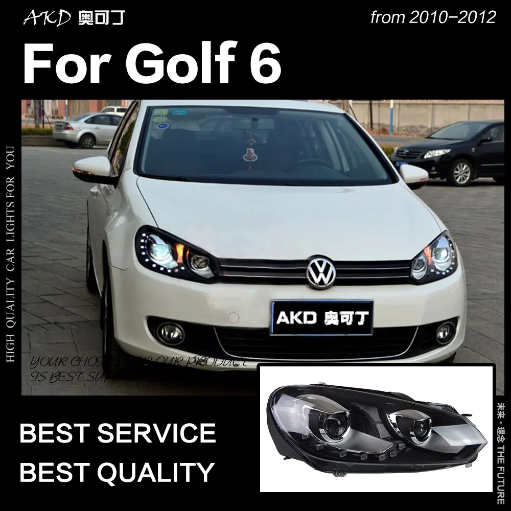 АКД стайлинга автомобилей для VW Golf 6 фары 2009-2012 Golf6 светодиодный фар Светодиодный ДХО Hid лампы Глава Ангел глаз Bi Xenon луча аксессуары