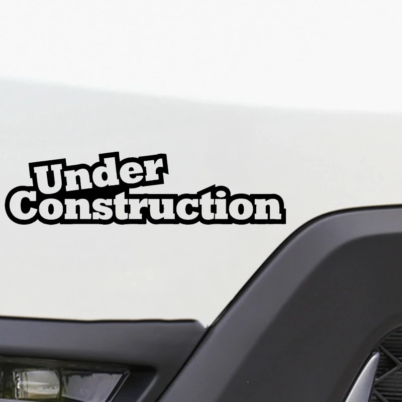 

19 * 4.7cm under construction fun letter shaped window bumper vinyl car motorcycle accessories sticker