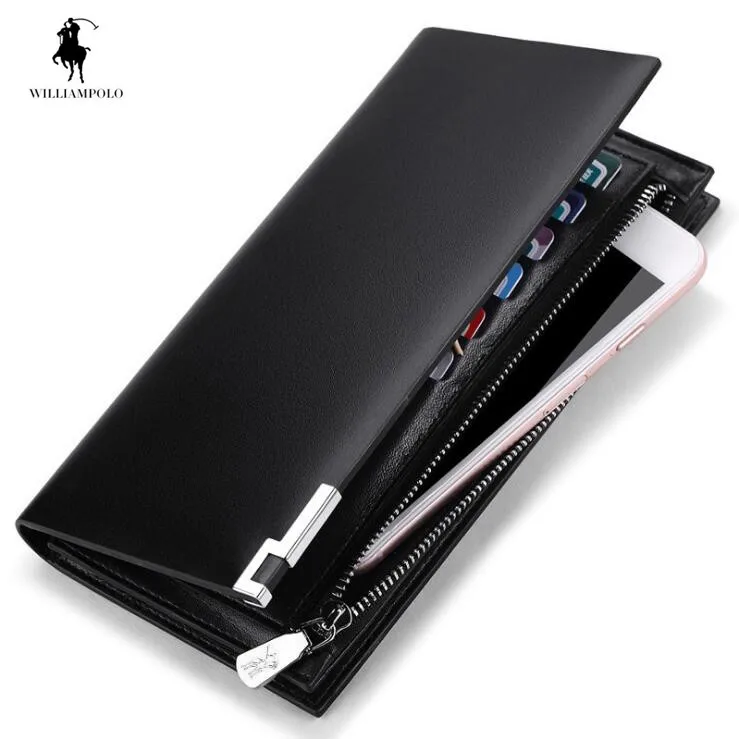 

2018 Genuine Leather Clutch bag Fashion Men Wallets Cowhide Card Holder Pocket Cion Purse