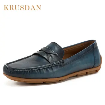 

Men's Driving Shoes 2019 Men Genuine Leather Loafers Shoes Fashion Handmade Soft Breathable Moccasins Flats Slipe On Shoes