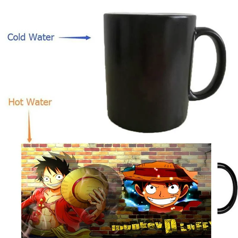 One Piece Monkey D Luffy Mugs Morphing Coffee Mug Heat Reveal Sensitive | Дом и сад