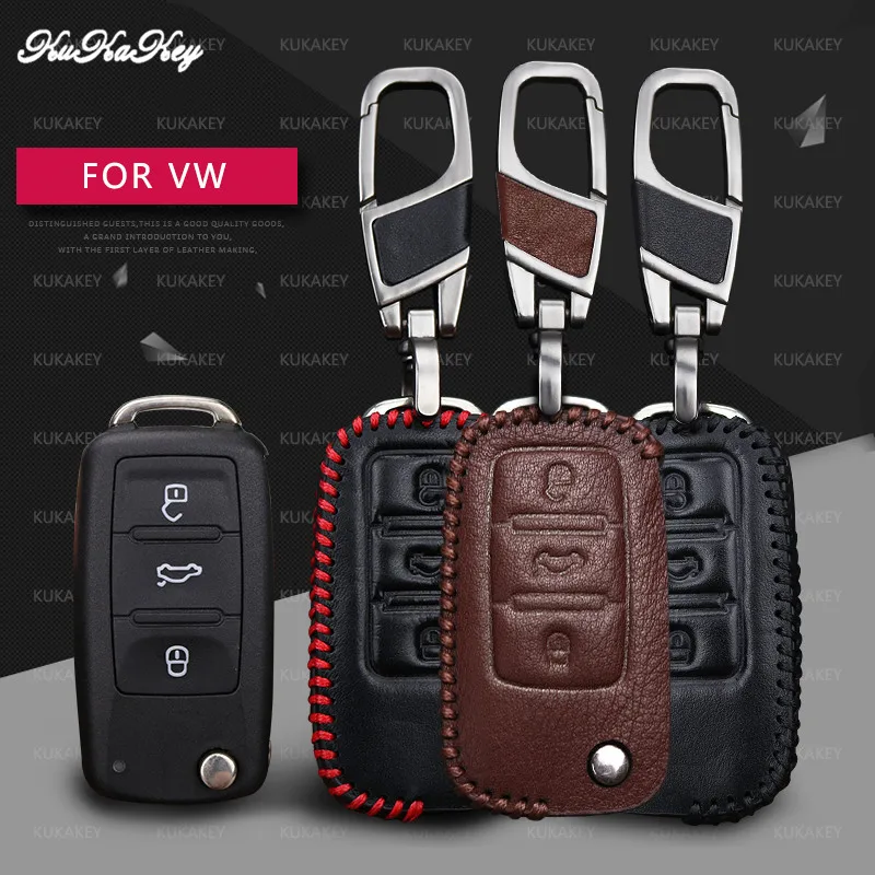 Кожаный чехол для автомобильного ключа VW golf Skoda Yeti Superb Октавия Рапид SEAT leon ibiza 3