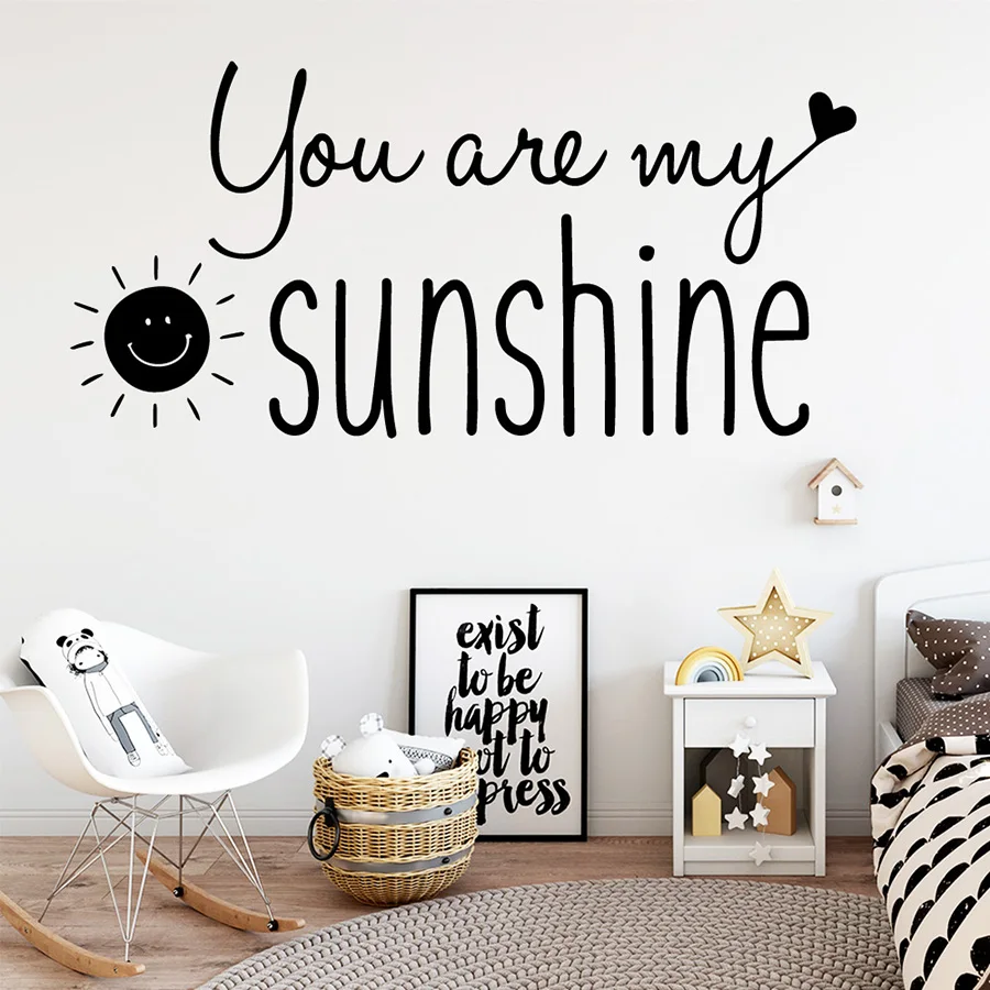 

You Are My Sunshine Wall Decal Vinyl Removable Waterproof Exquisite Home Bedroom Living Room Kids Room Decor Stickers Art W518