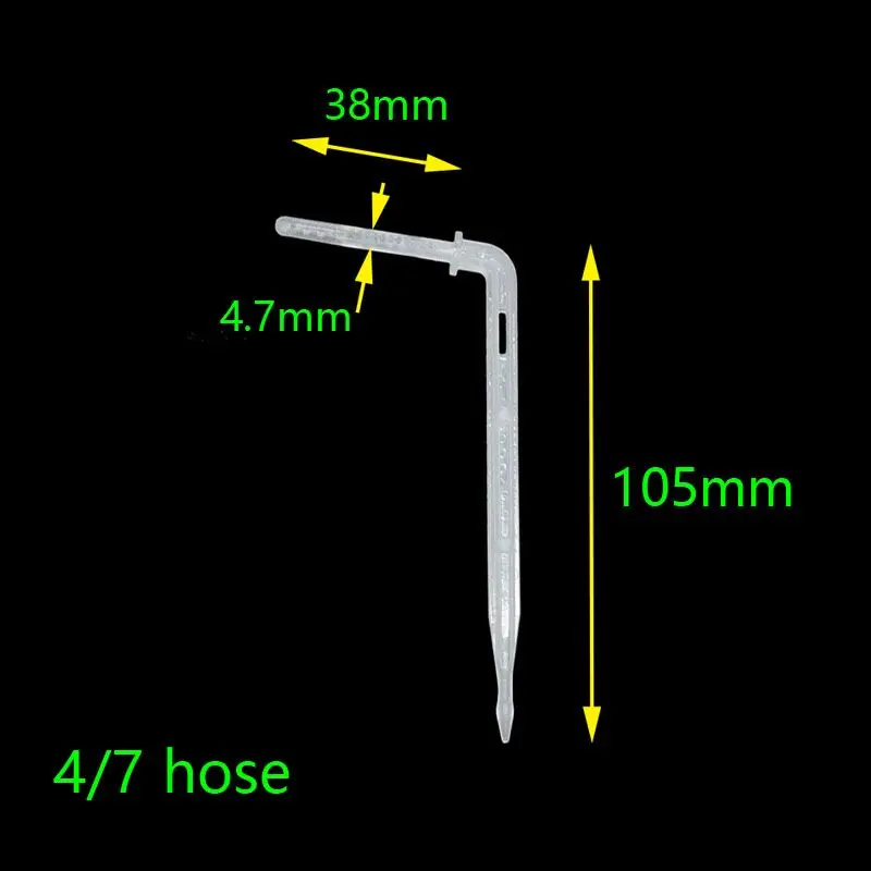 Белый 4/7 стрелка флакон-капельница капельная стрелка излучатель с изогнутой стрелкой Воронка-дриппер для растений изгиб с разбрызгиванием воды микроорошение Системы для 4/7 м 100 шт