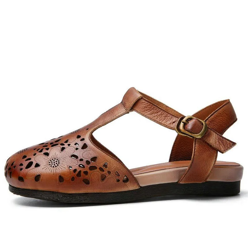 Summer-2018-New-Woman-Soft-bottom-Hollow-out-in-baotou-Sandals-Fashion-comfortable-flat-sandals-leather (1)