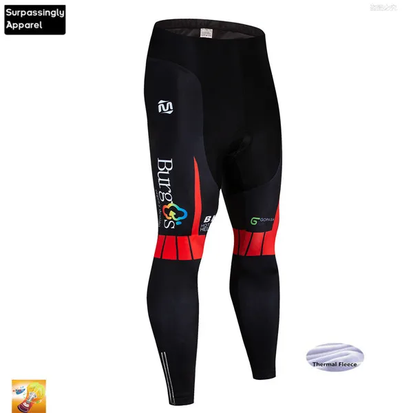 Мужские штаны-нагрудники для езды на велосипеде, длинные велосипедные штаны 9D с гелевой подкладкой, профессиональная, командная, велосипедная Подушка, дышащий детский нагрудник, Зимние флисовые термо - Цвет: Picture Color