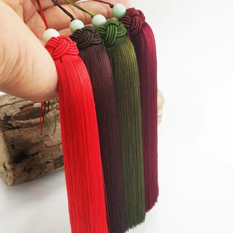 cheap 2pcs lot High Quality Hanging Rayon Tassel 15cm DIY Apparel Sewing Accessories Car Pendant Tassel Wallet Bag Decoration