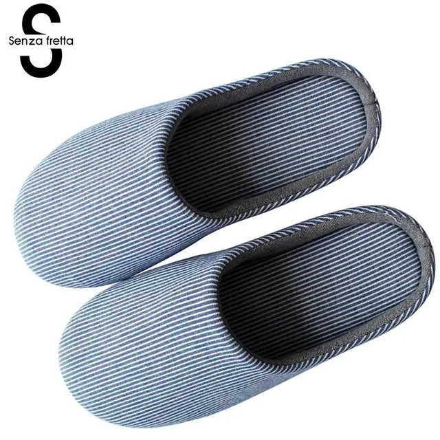 

Senza Fretta 2019 New Spring Men Slippers Indoor Couple Slippers Mens Soft Shoes Non-Slip Plush Slippers sapato masculino