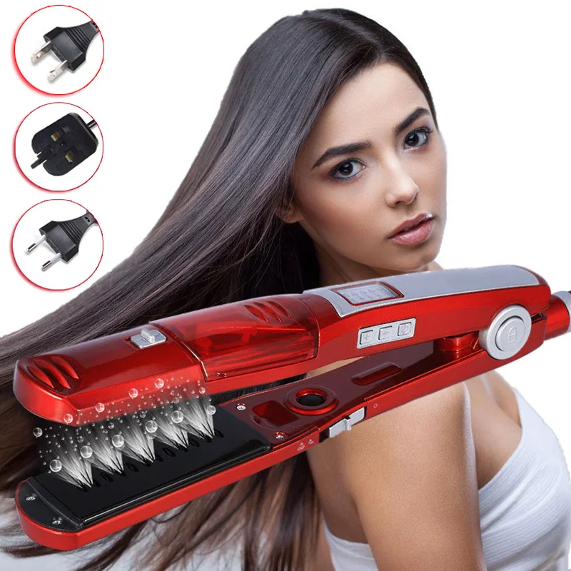 

Steam Comb Straightening Hair Iron Straight Hair Brush Hair Straightener Tool LED Temperature Display Portable Design