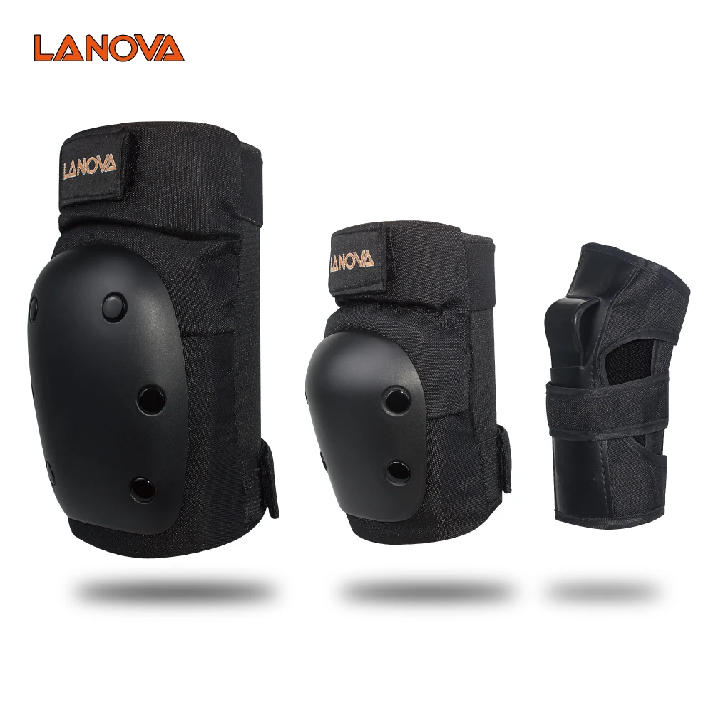 Prix LANOVA 6 pièces ensemble patins de Protection Set genouillères coudières Protection poignet Protection pour Scooter cyclisme Roller 4 taille