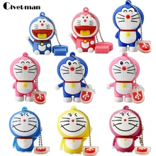 USB 2,0 флеш-накопители с мультяшным рисунком Doraemon Cat Memory Stick Drive 4 ГБ 8 ГБ 16 ГБ 32 ГБ 64 ГБ 128 ГБ usb-флешки-флэш-диск подарки