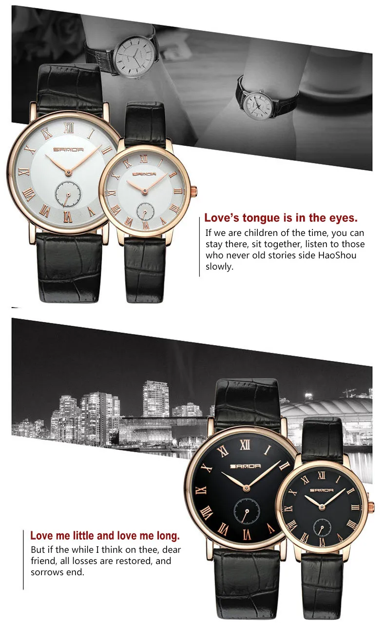 sanda ultra-thin rose gold case casaul quartz watches for unisex fashion wristwatches for men women (11)