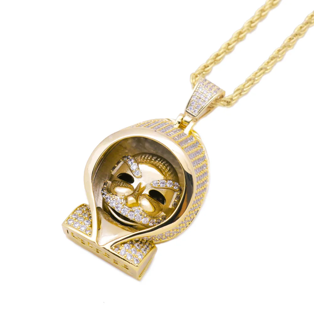 Позолоченная Золотая накидка с кубическим цирконием ААА, подвеска в виде Марио, ожерелье для мужчин, хип-хоп рэппер, ювелирные изделия, Прямая поставка