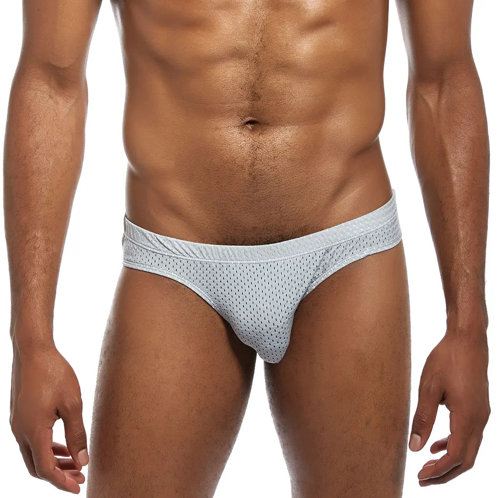 

3 PCS 2018 New arrival Men Briefs Solid Mesh Silk Polyester Sexy Underwear Breathable Comfortable Gay Bikini Hot Selling Panties