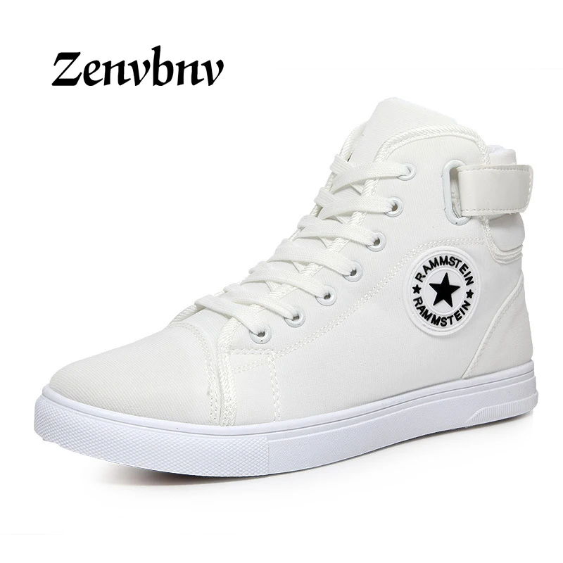 

ZENVBNV High Quality Men Canvas Shoes Fashion High top star Men Casual Shoes Breathable Lace up Brand Sneakers All size Eur38~44