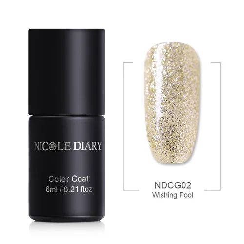 NICOLE DIARY, 6 мл, Гель-лак для ногтей, цвета шампанского, золотой, серия Holo, Полоска, блеск, замачиваемый, УФ-Гель-лак, 6 цветов, маникюрный лак - Цвет: Wishing Pool