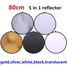 CY 80cm 5 en 1 or argent blanc noir translucide nouveau Portable pliable lumière ronde photographie/Photo réflecteur pour Studio