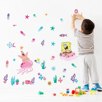 

Spongebob Squarepants Coral Kids Wall Stickers Vinyl Decal Decor Mural Poster SB026 Free Shipping