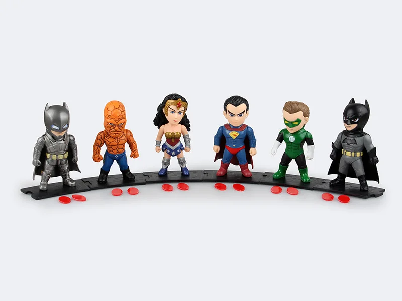 6 шт./компл. DC Justice League Super Hero статуя Бэтмен Супермен Чудо Женщина Вещь Зеленый