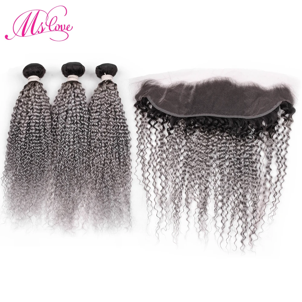 MS Love предварительно цветные 1B/серые пучки волос от светлого до темного цвета с