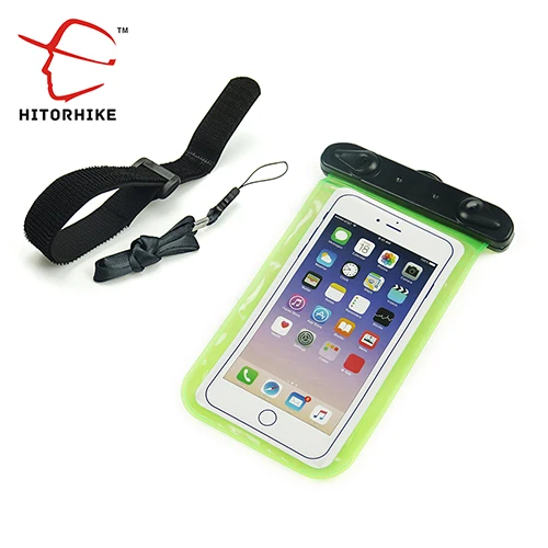 5,5 дюймов надувной водонепроницаемый мобильный телефон сумка с ремешком сухой Чехол чехол для iPhone 8 7 6s samsung Galaxy TPU плавательные чехлы - Цвет: green