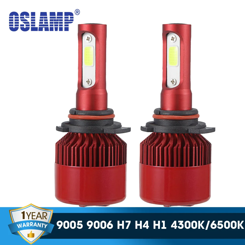 Oslamp светодиодный лампы для передних фар H7 H11 H1 H3 9012 9005 9006 УДАРА авто фары 60 Вт 7000lm 6500 K/4300 K 9007 H13 H4 светодиодный Автомобильный свет лампы