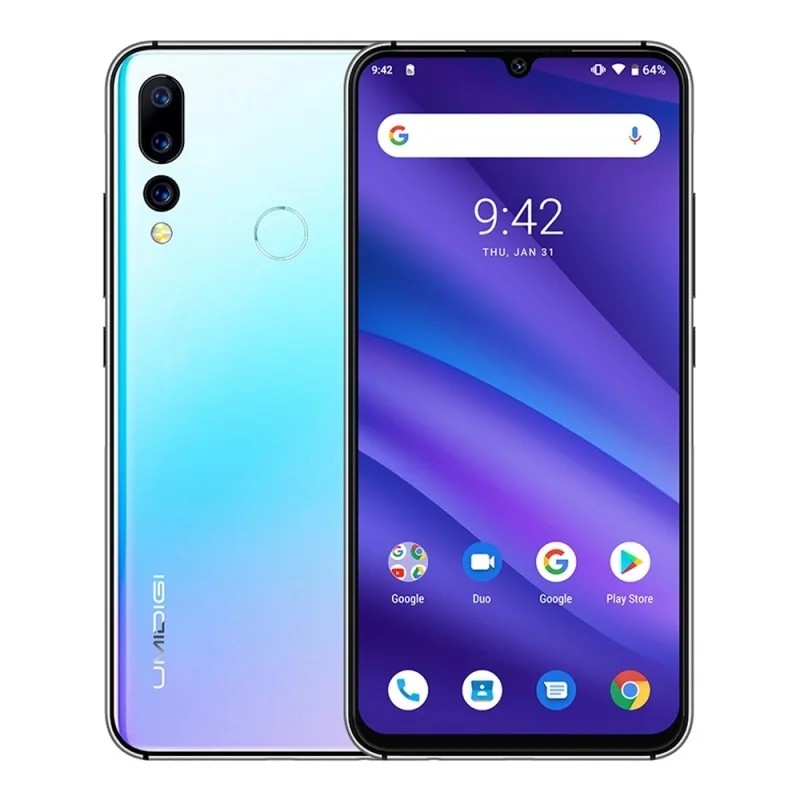 UMIDIGI A5 Pro смартфон 6,3 ''полный экран 4 Гб+ 32 ГБ Android 9,0 мобильный телефон 16 МП Тройная задняя камера глобальная Двойная 4G - Цвет: Breathing Crystal