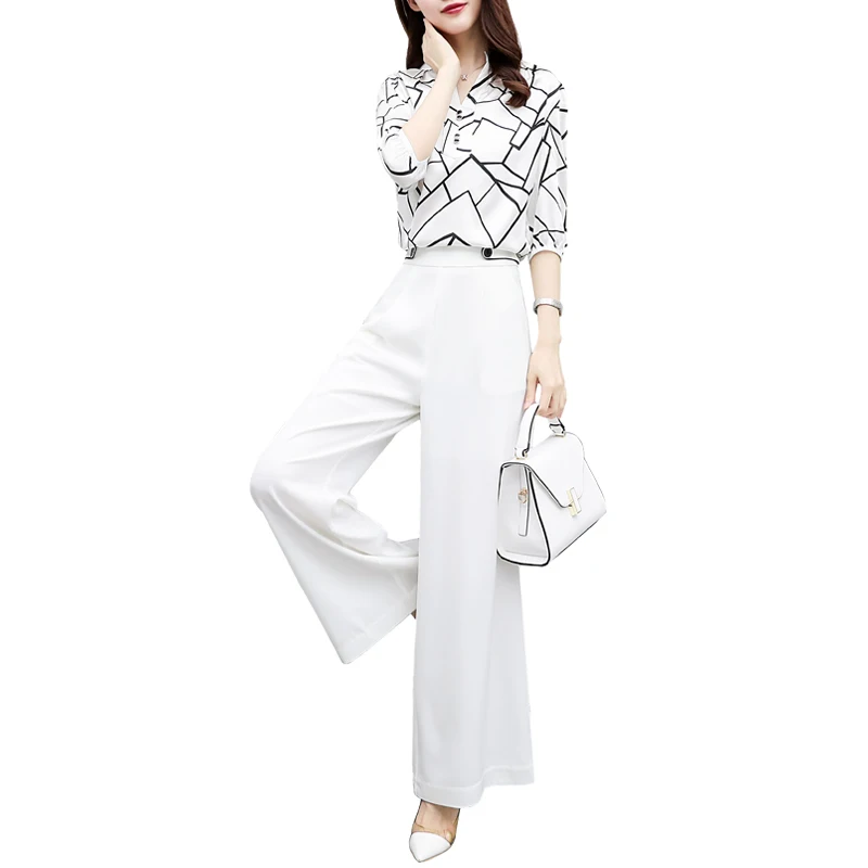 Pantalon Tail Haute Femme ансамбль Женский Две предмета Палаццо комплект из двух предметов