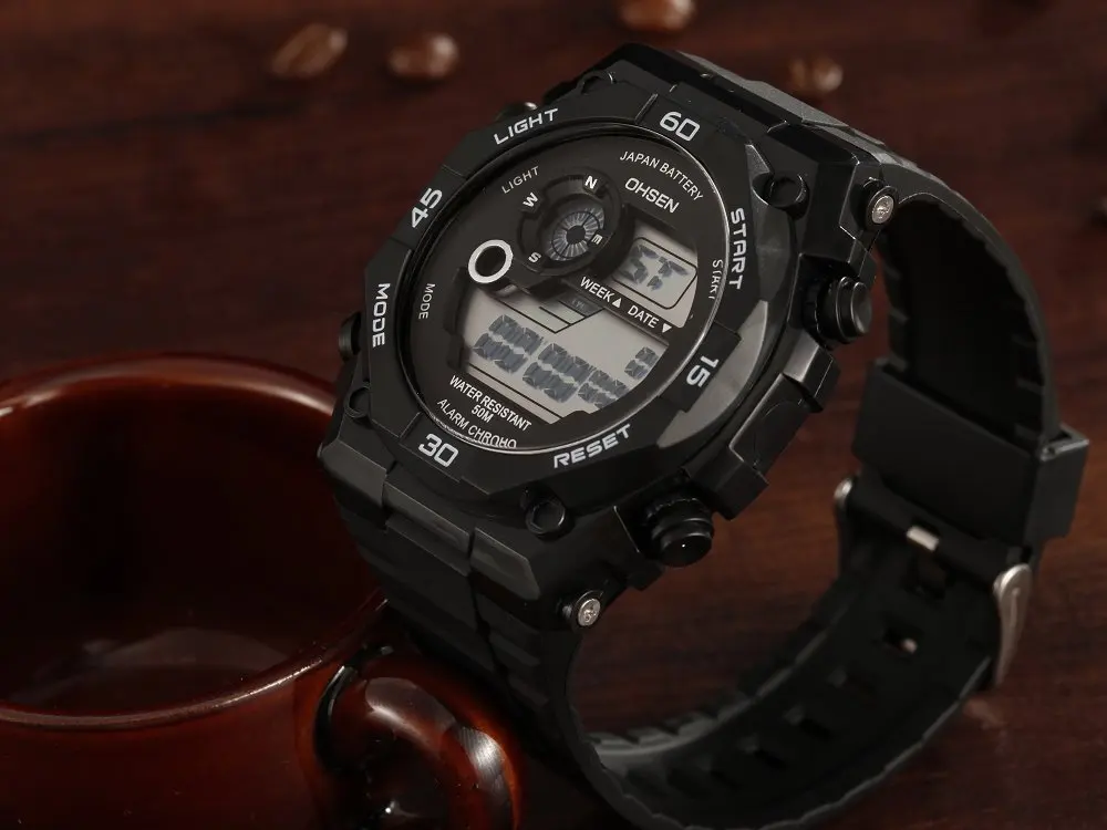 Мужские спортивные часы OHSEN, брендовые цифровые часы с будильником и хронографом, светодиодный, 50 м, наручные часы для плавания, военные часы, Hombre Relogios
