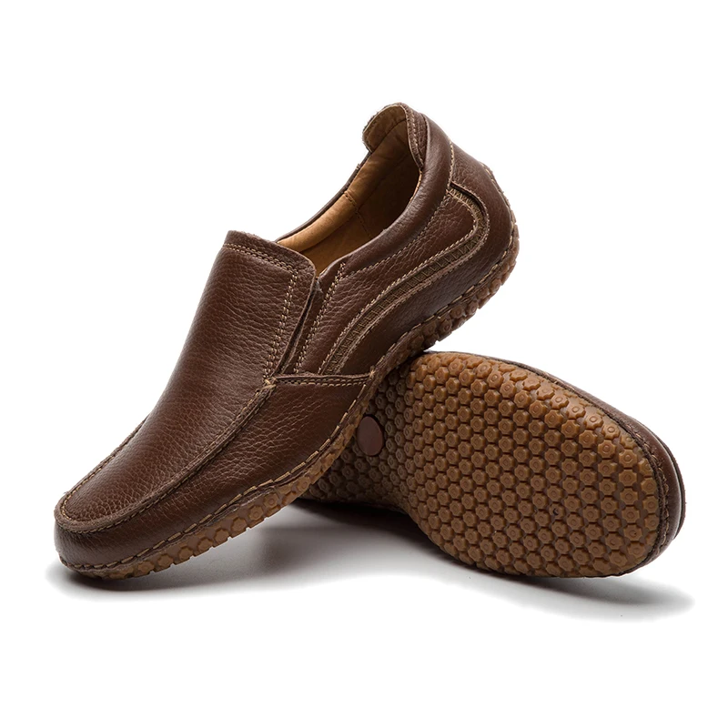 LINGGE/брендовая мужская обувь; резиновая нескользящая повседневная обувь; Мужская обувь ручной работы из натуральной кожи; винтажные Лоферы без застежки