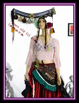 

Lace Belly Dance Top Flamenco Dance Top korea lace Blouse Top with Trumpet Sleeves DI110