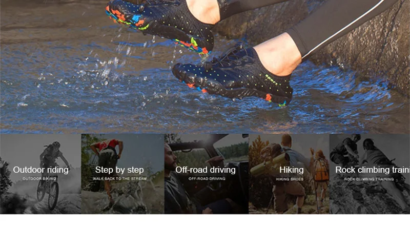 Verão dos Homens Sapatos de Água para Mulheres Sapatos de Praia Natação do Aqua Sapatos de Mergulho Sandálias de Pesca Novo Respirável Upstream Tênis Descalços 4 Novo verão dos homens sapatos de água