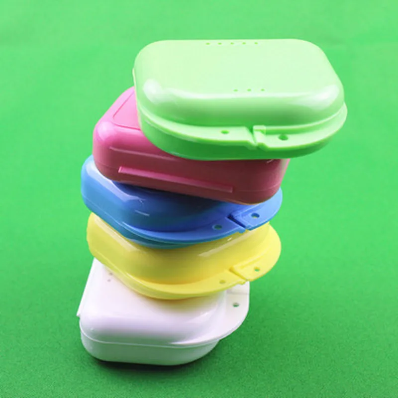 

New Orthodontic Retainer Box Compact Dental Case for Mouthguards Multi Color Dentures Sport Guard Organizer