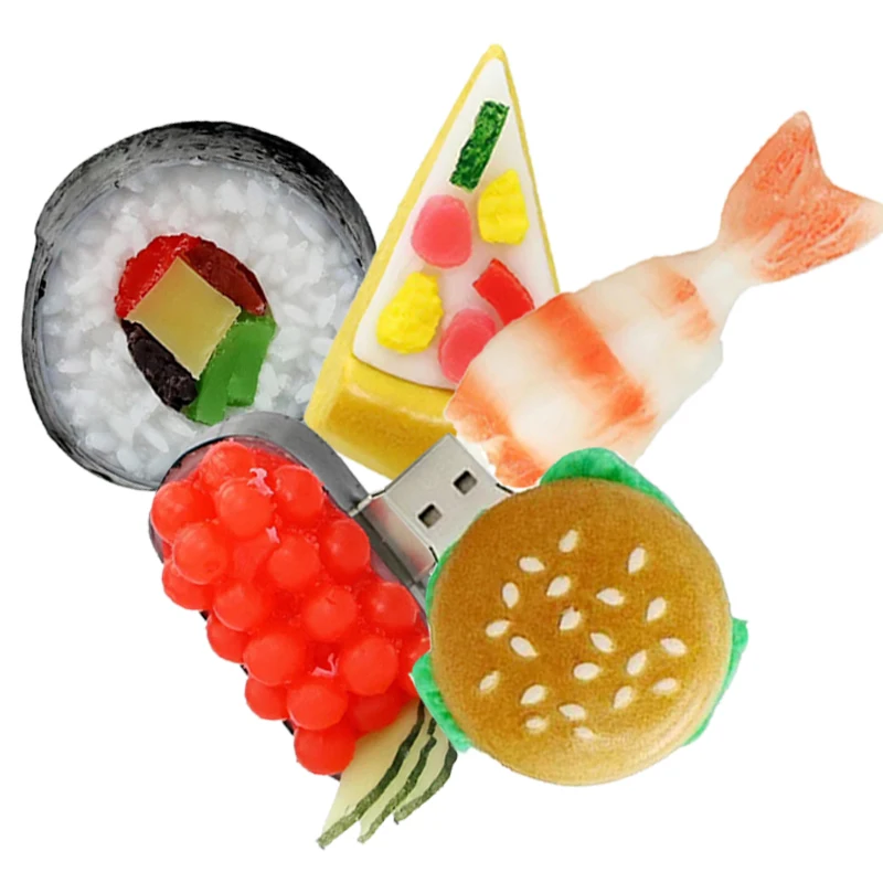

Cartoon pen drive sushi pizza salmon hamburger Rice ball caviar usb flash drive 64gb 32gb 16gb 8gb 4gb memory stick pendrive