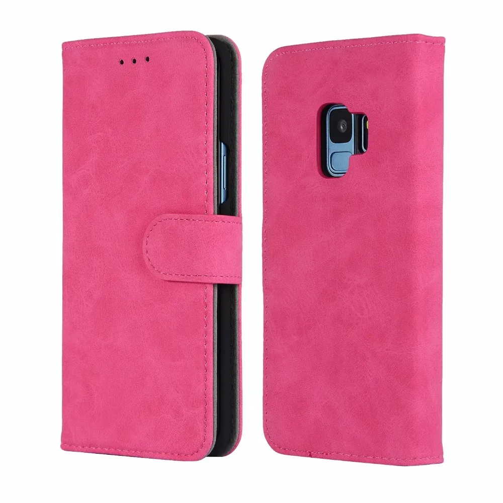 Hazy beauty For Samsung Galaxy S9plus Case Luxury Plain Matte Flip Wallet Leather S9 Back Cover |