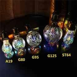 E27 светодиодный 3D украшения лампочки 85 V-265 V новинка RGB лампа A60/ST64/G80/G95/G125 нити фейерверк шар света для домашнего праздника