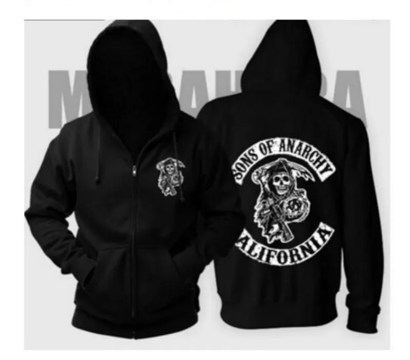 Kopen Nieuwe Collectie Hot TV Sons Of Anarchy Cosplay Kostuum Heren Rits Hoodie Warme Jas Jas Herfst Winter Sweatshirts Hoodie