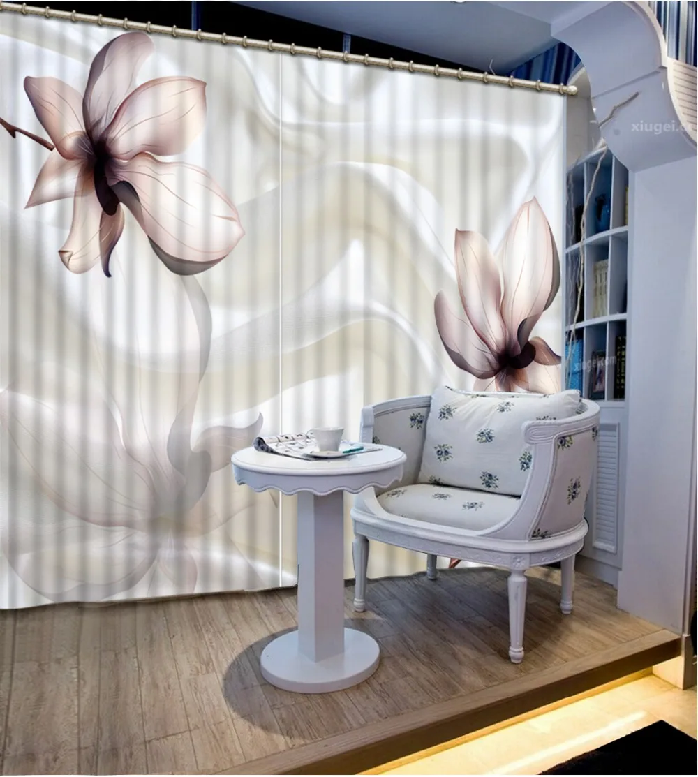 

Home Decoration flower 3D Window Curtains For Bedding room Curtains for living room