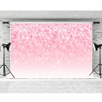 

MTMETY Custom Vinyl Romantic Wedding Photography Backdrop Pink Flowers Spring Background for Doll Pet Photo Booth Studio Props