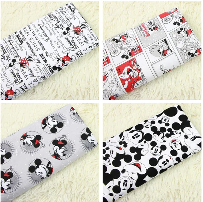 

105*100cm minnie mickey Mouse Sewing Fabric DIY Handmade Material Hometextile Patchwork For boy Girl skirt