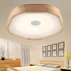 Дерево светодиодный потолочный светильник деревянный гостиная теплые исследование акриловые лампы в японском стиле журнала спальня