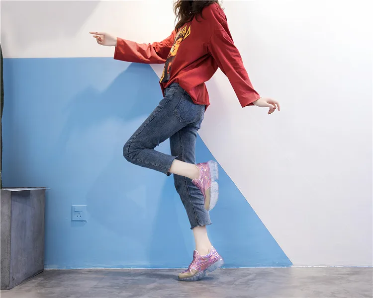 Женская обувь на массивной платформе, zapatos de mujer, из натуральной кожи, chaussures femme