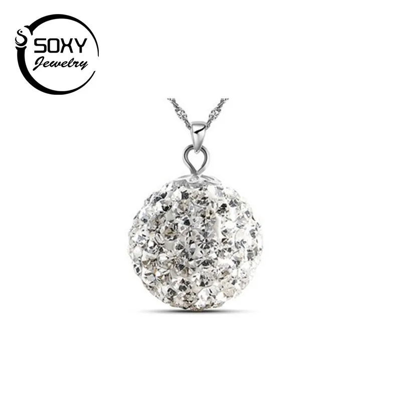 Luxury Jewelry 100 Genuine S925 Sterling Silver 10MM Crystal Ball